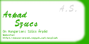 arpad szucs business card